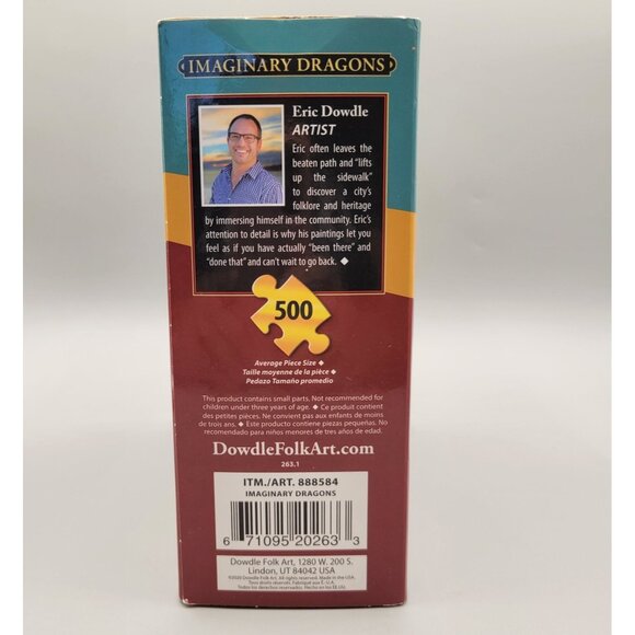 Dowdle Puzzle Imaginary Dragons Folk Art 500 Piece Jigsaw Puzzle 16 x 20 - Picture 4 of 6